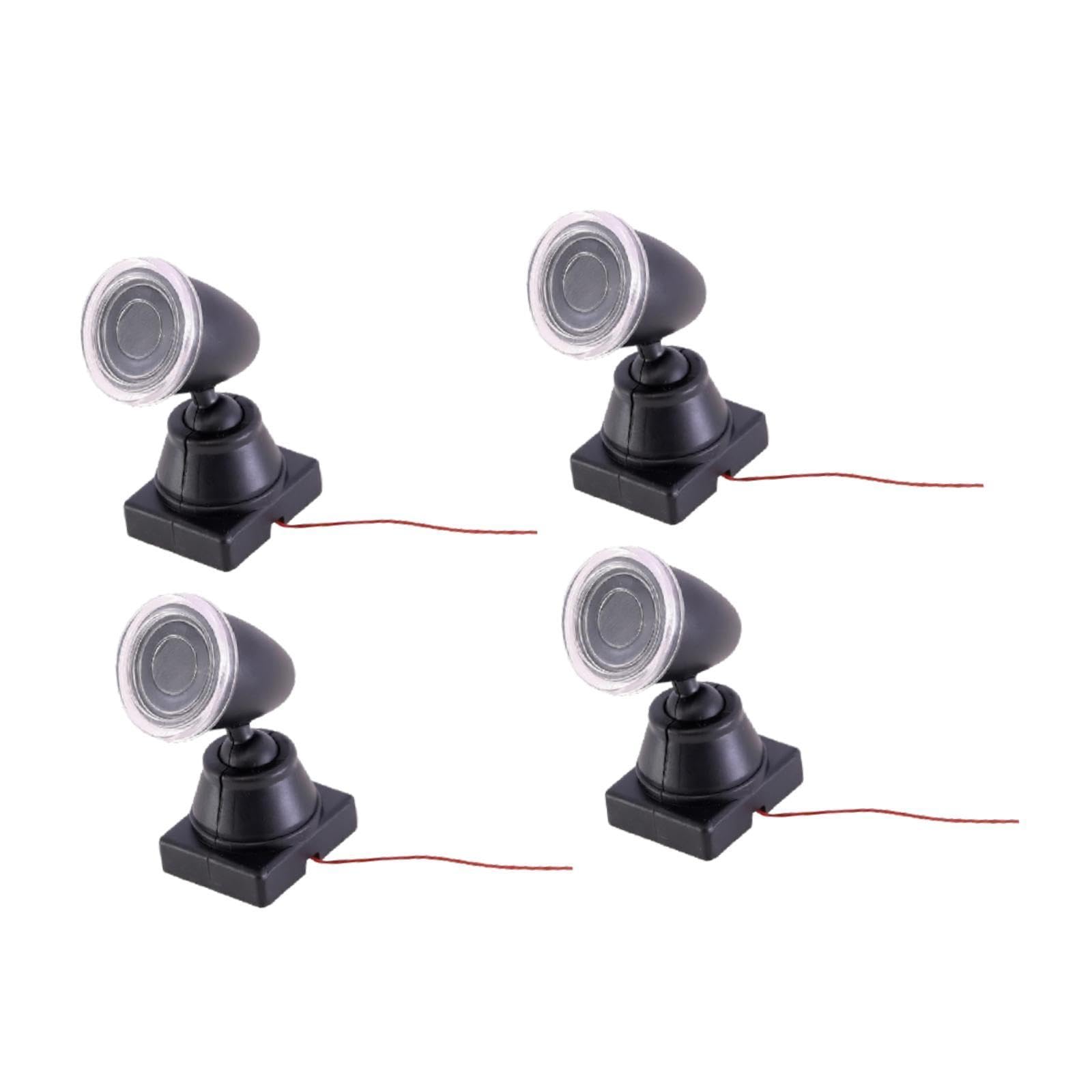 Milageto 4 projecteurs miniatures, accessoires de diorama, mini projecteurs de scène, lampadaires pour micro- à faire soi-même, échelle 1/65, Jaune