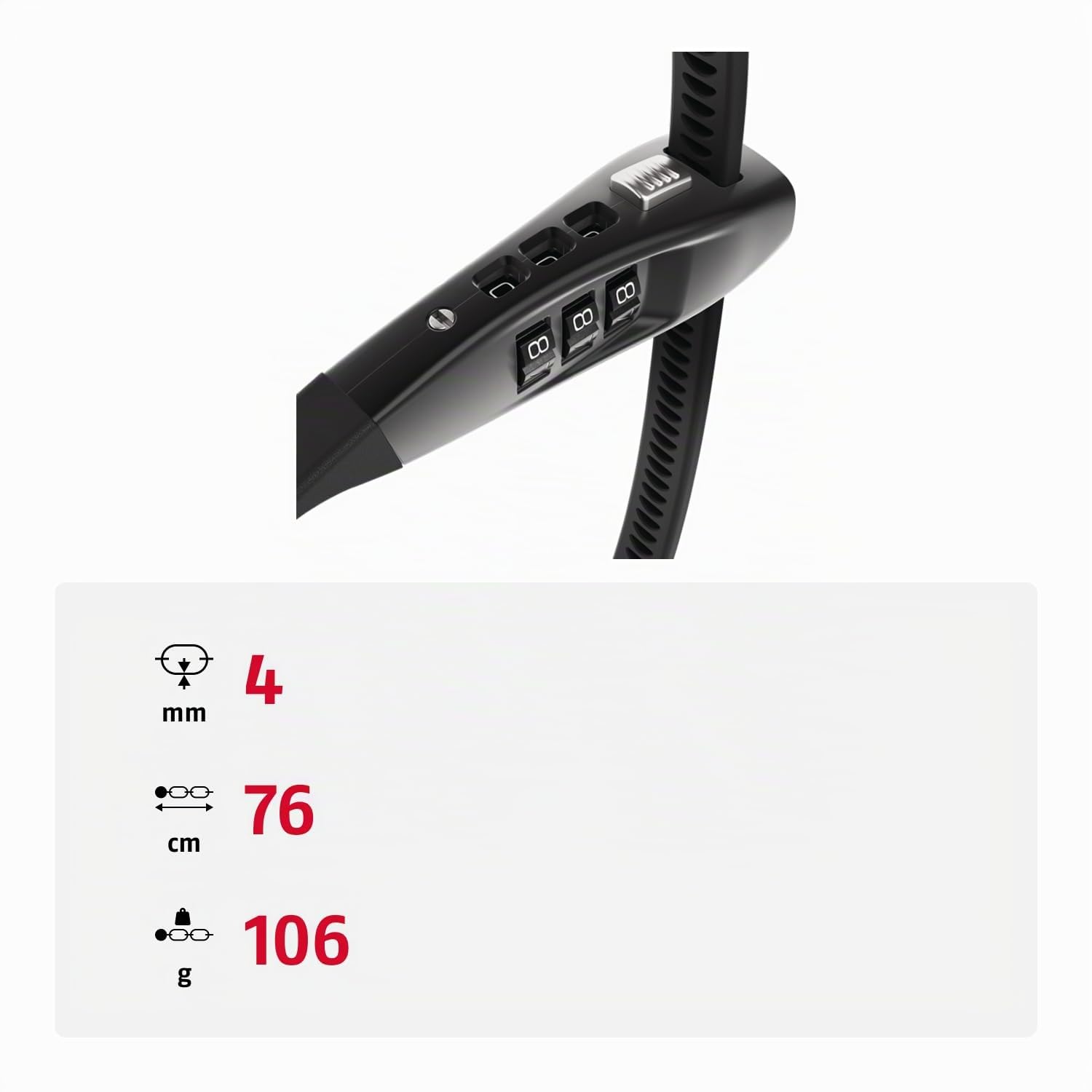 ABUS Lucchetto a cavo Combiflex TravelGuard 70 - lucchetto con combinazione flessibile e leggero per bagagli, caschi, passeggini o sci - lunghezza di chiusura 72 cm - inossidabile