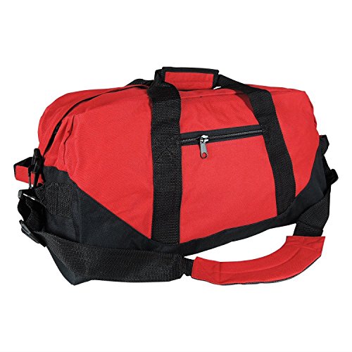 iEquip Duffle Bag, Gym bag, Heavy Duty Travel Bag Two Tone (Red - Large (21