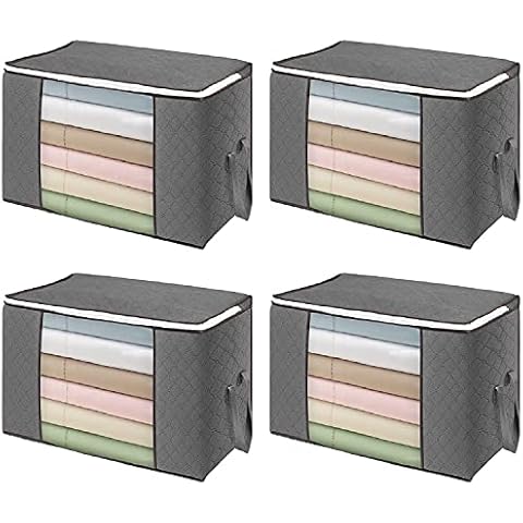 flintronic 84L Groß 4 Stücks Aufbewahrungstasche Tragetasche, Handliche Reißverschluss-Box Cover