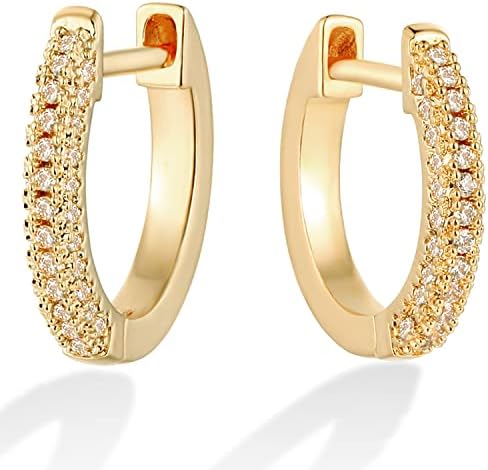 OSIANA Gold Huggie Hoop Earrings 14k Gold Plated Dainty Tiny Minimalist Earrings Gift Jewelry for Women Girls