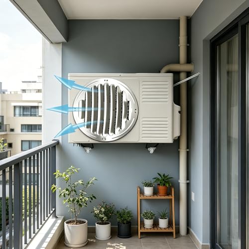 Klimageräteabweiser aus Edelstahl für Außengeräte, Moderne AC- Lüftungsabdeckung, Schutzgitter für Klimaanlagen Luftleitblech, Luftauslass Anti- direktblasende Schallwand Windführungsabdeckung-9