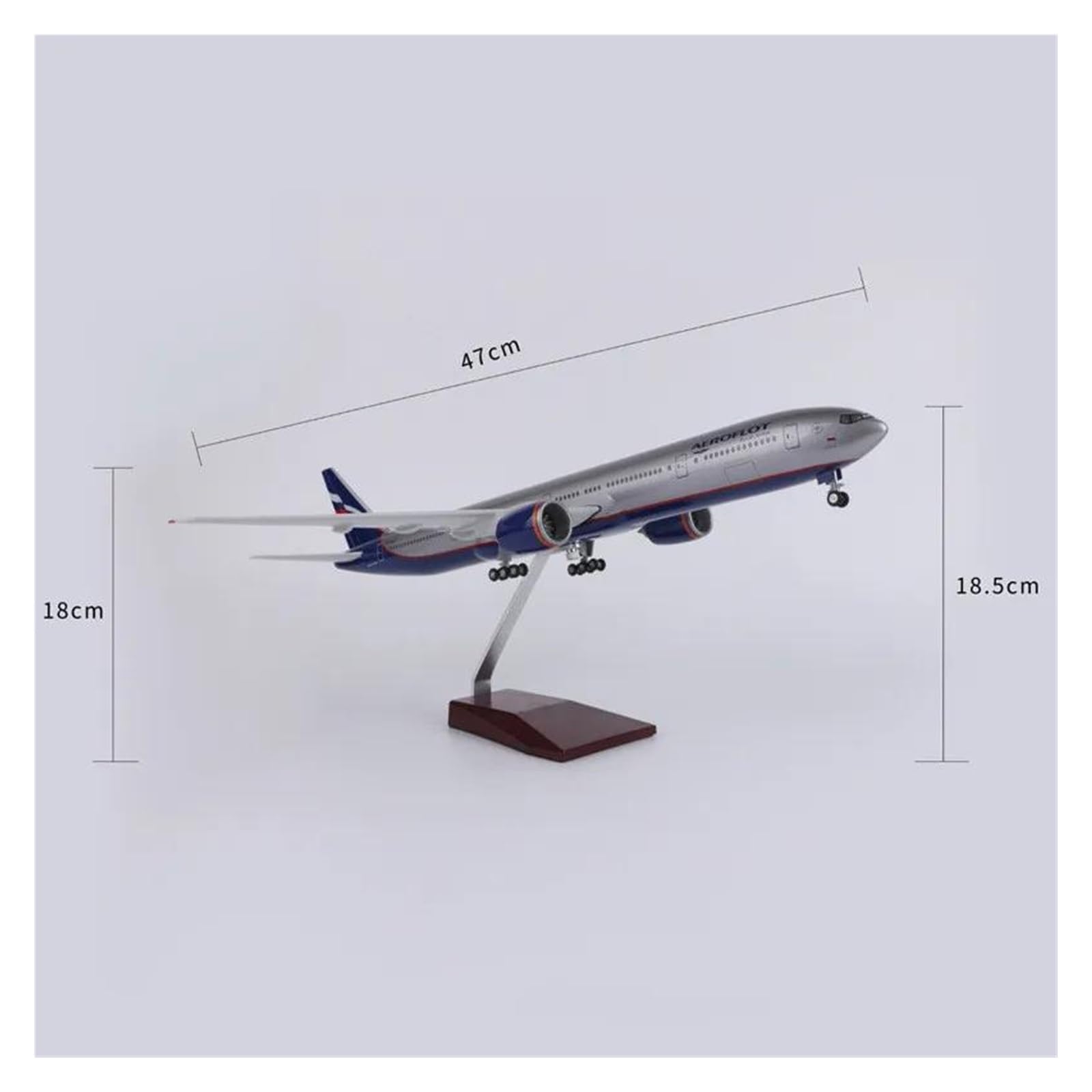 Odlewane zabawki samolotowe w skali 1:157 dla rosji Boeing 777 model odlewu żywiczny model samolotu kolekcja samolotów dekoracja wyświetlacz Model samolotu do zbierania i wyświetlania (ze światłem)