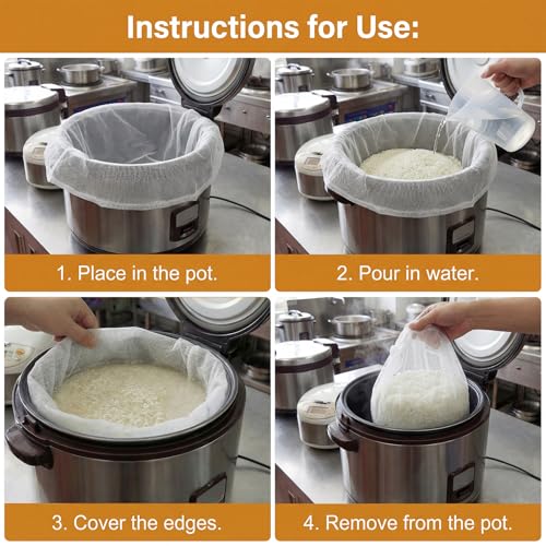 43.3 x 39.3 Inch Reusable Nonstick Rice Cooking Nets 4-Pack by Plus tard - Image 6