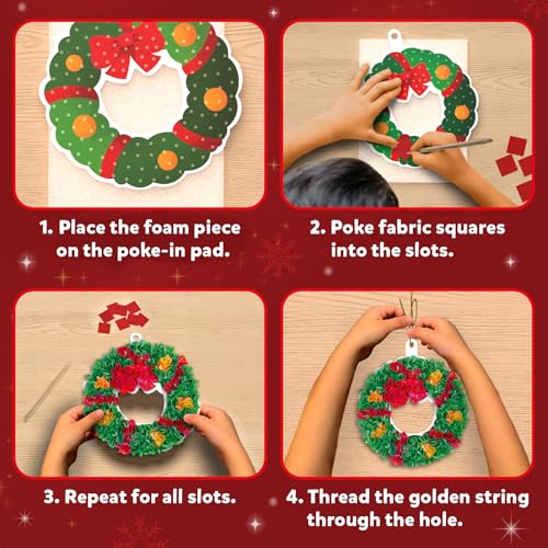 Skillmatics Poke-in Art - Christmas Decor, Mess-Free Art for Kids, DIY Craft Kits, Creative Activity, Fine Motor Skills, Gifts for Ages 4, 5, 6, 7, 8, 9, 10, 11, 12