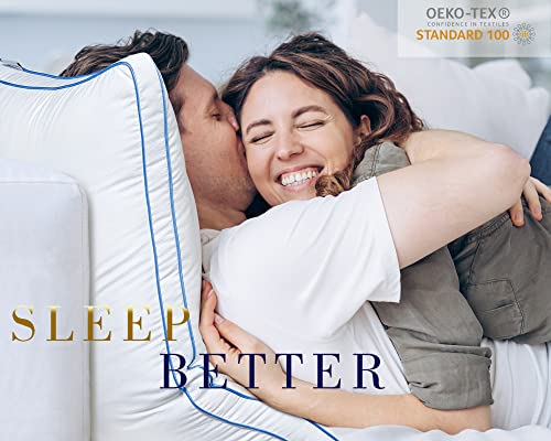 Bedufsar Bed Pillows For Sleeping, Queen Size Pillows Hotel Quality Set Of 2, Firm And Supportive Gusseted Pillows For Side And Back Sleepers, Cooling Down Alternative Fluffy Soft Pillow (20X30 In) #TOP4