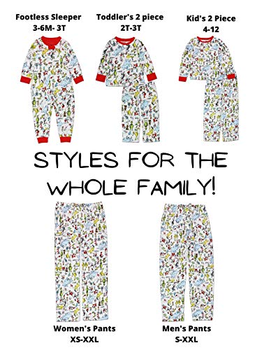 Dr. Seuss Grinch Cat in The Hat Pijama infantil sem pé, White/Multi, 3-6 meses