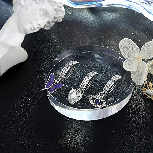 Jstyle 14G Clicker Belly Button Ring For Women Surgical Steel Cz Opal Belly Ring Simple Reverse Navel Rings Body Jewelry S #TOP5