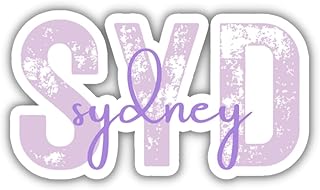 SYD Sydney Australia Airport Code Travel Sticker, Multiple Colors, Vinyl Laptop Water Bottle Planner Journal, Places I've Been, Luggage Decal (Pink)
