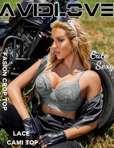 Image of Avidlove Lace Bralettes for Women Y2k Strap Bustier Cami Top V Neck Camisole Lingerie