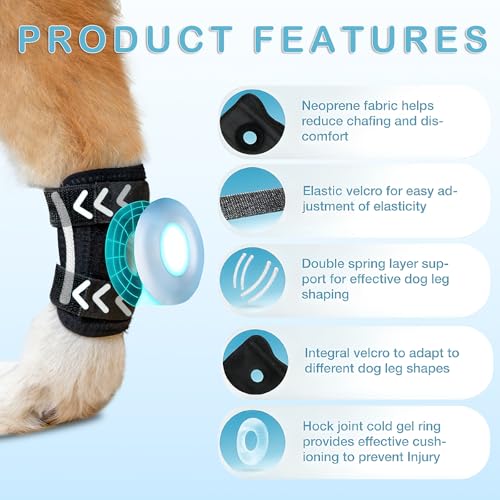 Image of 2025 Dog Leg Braces Dog Knee Brace for Back Leg- Dog Hip Brace for Torn Acl and Joint Relief -Dog Leg Sleeve - Dog Back Leg Support and Joint Supplement Black (L)