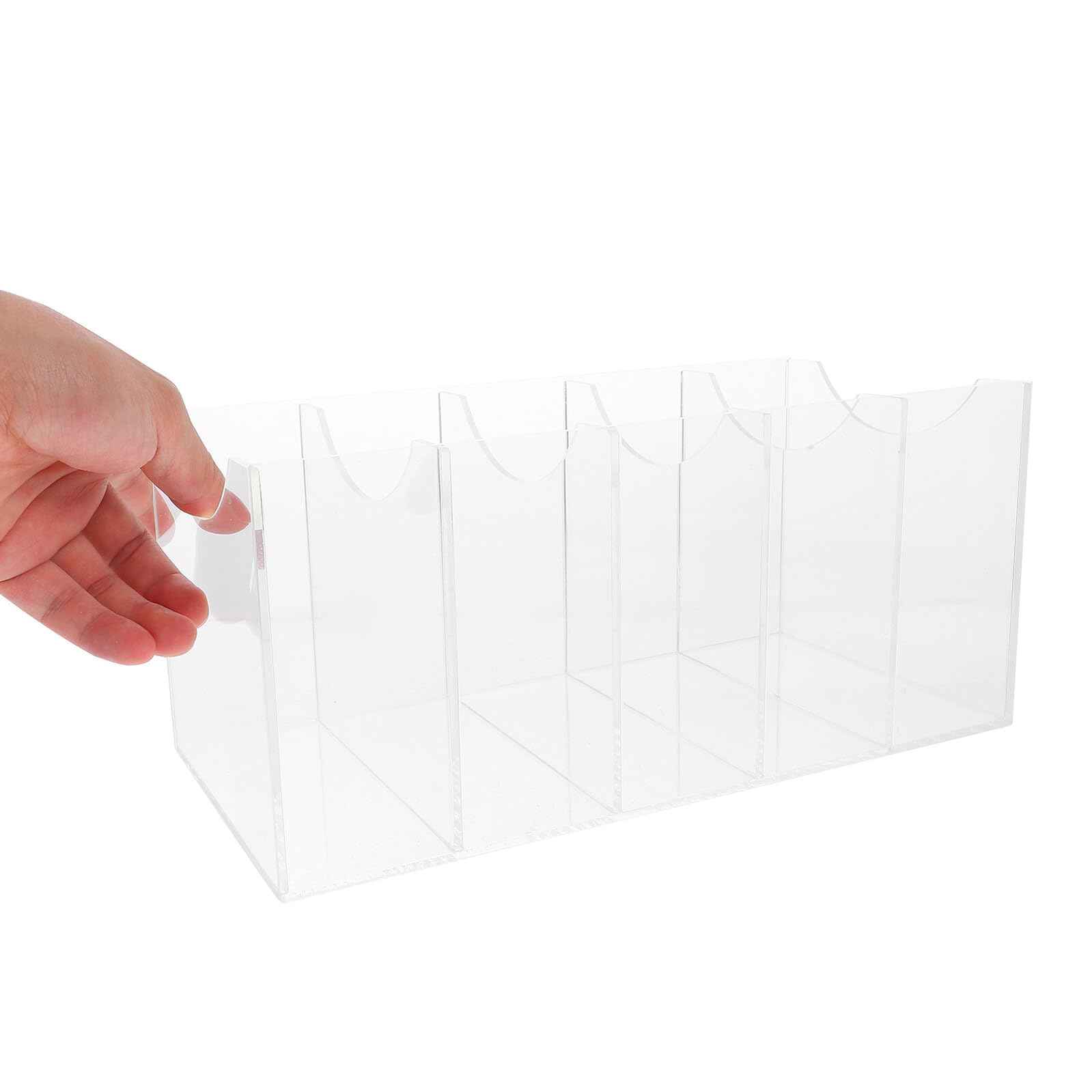 Organizador de Cinturón de Acrílico Transparente 5 Compartimentos, Caja de Almacenamiento para Cajón, Pack de 2 Unidades, Vitrina para Guardar Cinturones en Armario, Uso