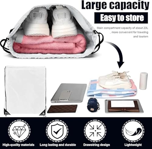 folteitei Drawstring Gym Bag, 3 Pcs Draw String Bags, Water Resistant Sport Gym Sack for Sports, Gym, Travel, Swimming, Beach, Unisex
