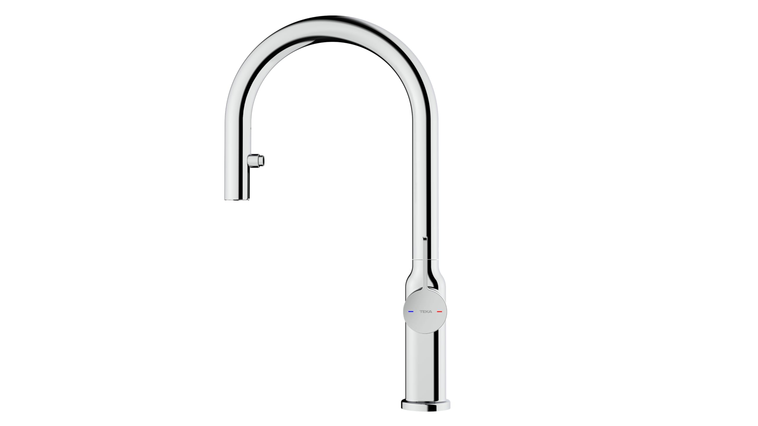 TEKA Grifo Cocina Monomando, Caño Alto Giratorio 360º, Maneral Extraíble 2 Funciones, Aireador Anticalcáreo, Manguera Flexible Junta Giratoria Conector Rápido OVAL 9382