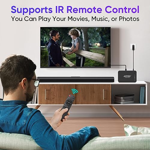 Image of AGPTEK Updated 4K@30hz HDMI TV Media Player with HDMI /AV /VGA Output, Digital MP4 Player for 14TB HDD / 256G USB Drive /SD Card /H.265 MP4, with Remote Control for MP3 AVI RMVB MPEG etc