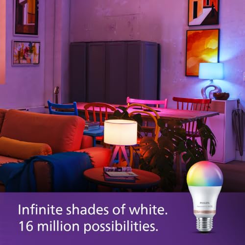 Image of PHILIPS WiZ 12W E27 Wi-Fi & Bluetooth LED Smart Bulb with Music Sync, Compatible with Amazon Alexa & Google Assistant, 16 Million Colours & Motion Sensing Technology | Pack of 4