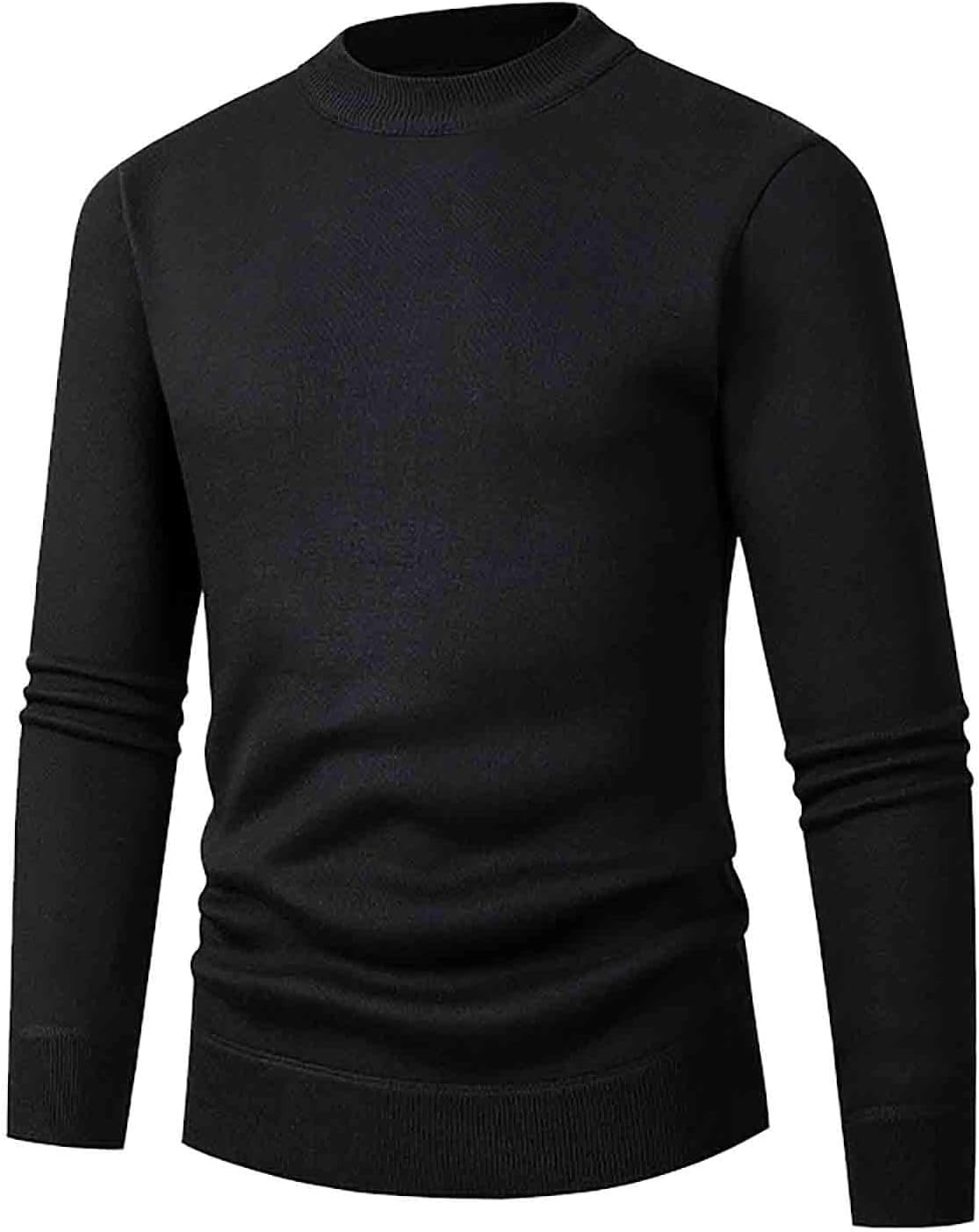 Men's Casual Knit Sweater Slim Fit Base Layer Tops Long Sleeve Solid Color Top Shirts Comfort Fashionable Clothes