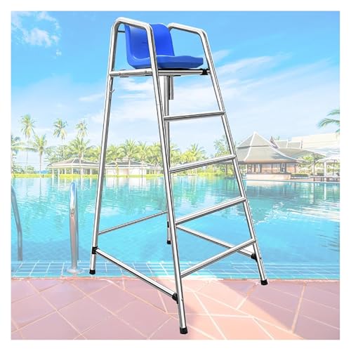 Silla de Salvavidas para Piscinas con 3 Escalones y Base Reforzada