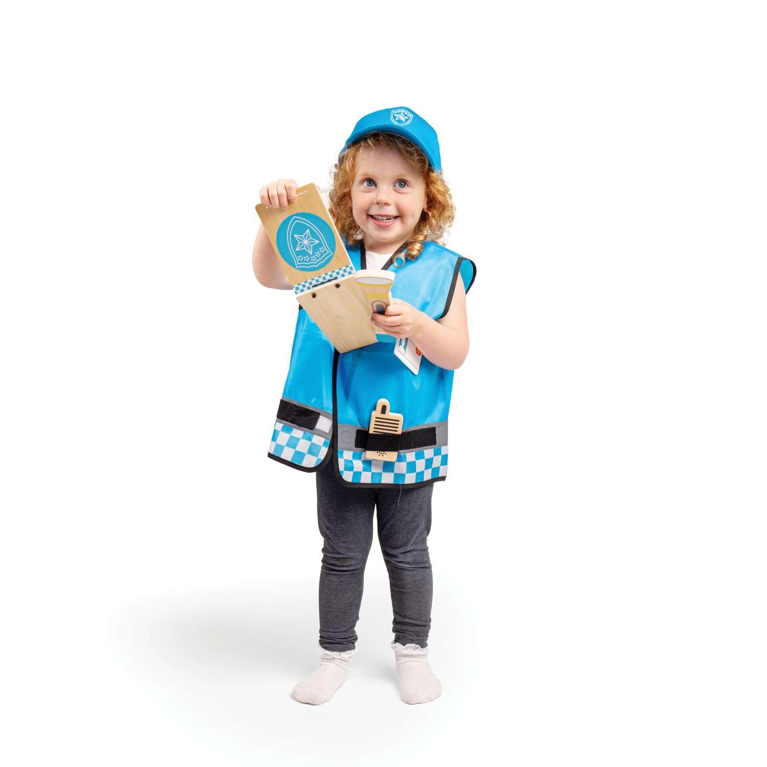 Bigjigs Toys Kids Police Costume - 7pc Police Dress Up, Kids Police Set, Police Uniform For Kids, Fancy Dress For Kids & Toddlers, Role Play Toys, Children Police Costume For 3-5 Years Old