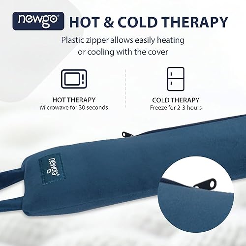 Miniatura 7 de NEWGO Envoltura térmica para aliviar el dolor de cuello para microondas con correas, almohadilla térmica reutilizable de terapia caliente para
