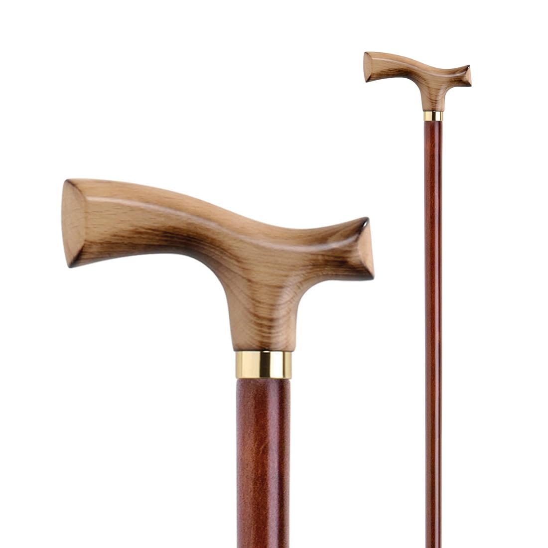 Flexor Bastón de Madera de Haya para Caminar, Diseño Ergonómico, Ligero y Elegante, Puño Decorativo, Adultos Unisex, Bastón de Paseo Marrón