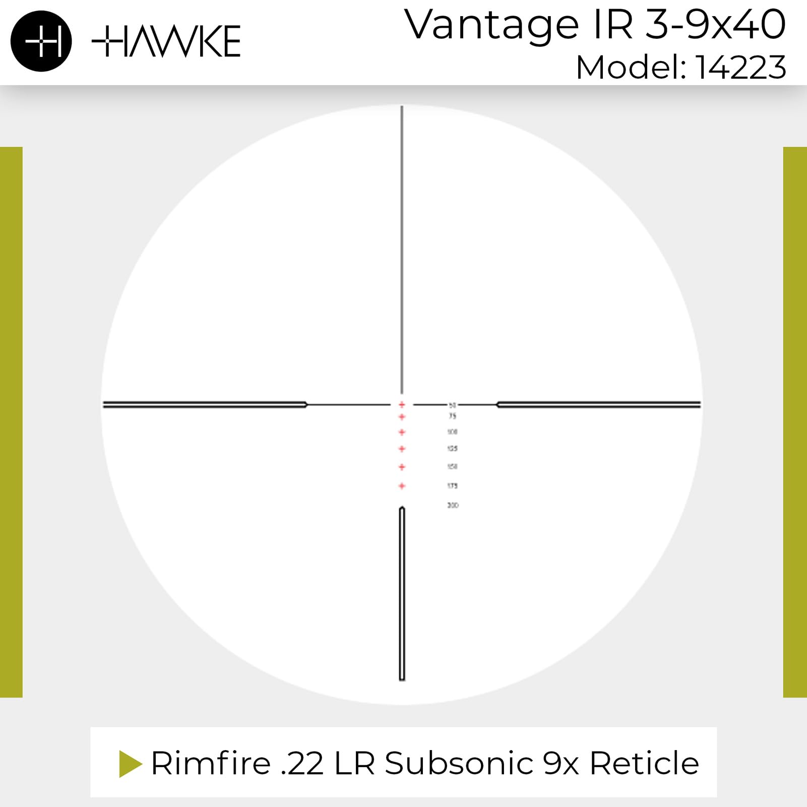 Hawke Vantage 14223 - Cannocchiale IR 3-9x40, nero, M