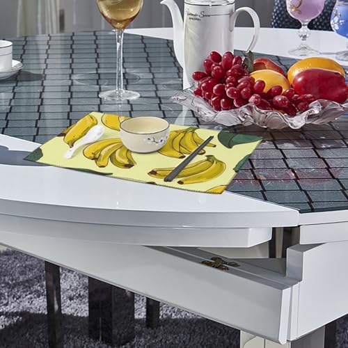 Set de table résistant à la chaleur et lavable au motif banane unique