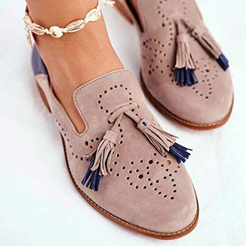 JITUUE Ladies Bullock Carved Fringe Casual Hollow Shoes2