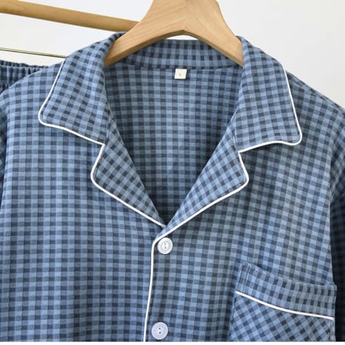 Aswuknt Men's Pajamas Set Plaid Thermal Long Sleeve Button Down Sleepwear - image 9
