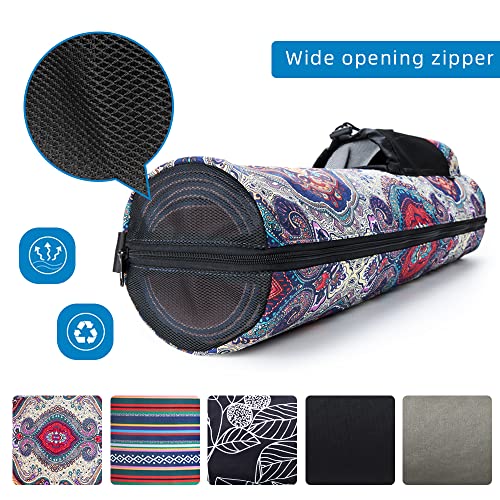 Fancy Forest Yoga Mat Bag Carrier For Yoga Mat Thick 1/4" 1/3"，Full Zipper With Large Pocket And Breathable Window,Suitable For Gym,Outdoor Yoga #TOP3