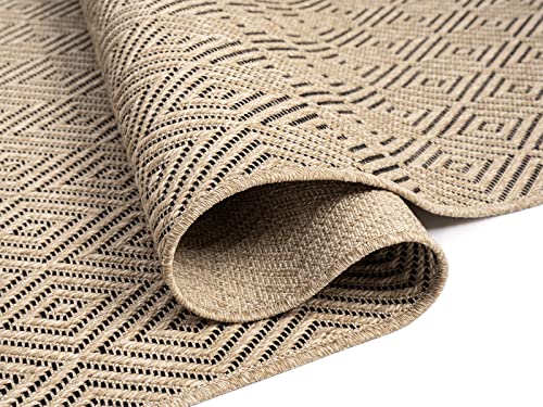 the carpet Kansas Outdoor Teppich – Wetterfester Indoor & Outdoor Teppich im Jute-Look für Balkon, Terrasse, Garten… – Ansicht 5
