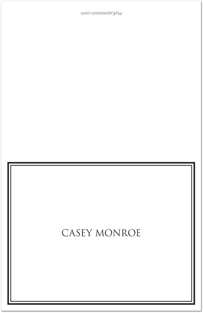 MyExpression.com 50 Cnt Personalized Black Double Border Folded Note Cards
