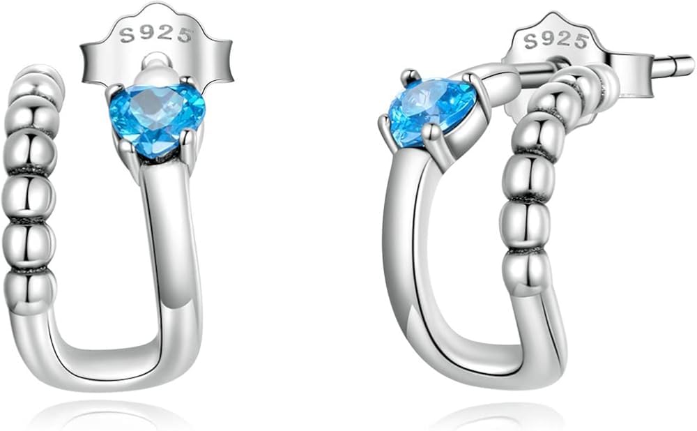 WZGWDC 925 Sterling Silber Exquisite Doppelschicht-Ohrringe für Frauen Winzige geometrische Ohrstecker Schmuck Geschenk