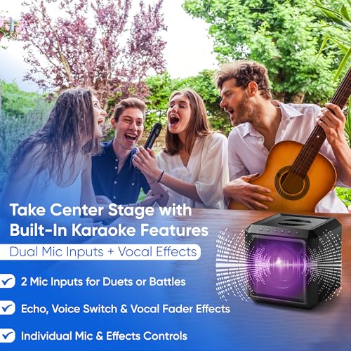 Image of PHILIPS X4207 Bluetooth Party Speaker,100W Wireless Cube Speaker with Powerful Sound and Deep Bass, Supports USB /AUX /TWS, Mic Input and Vibrant Party Lights for an Immersive Experience.