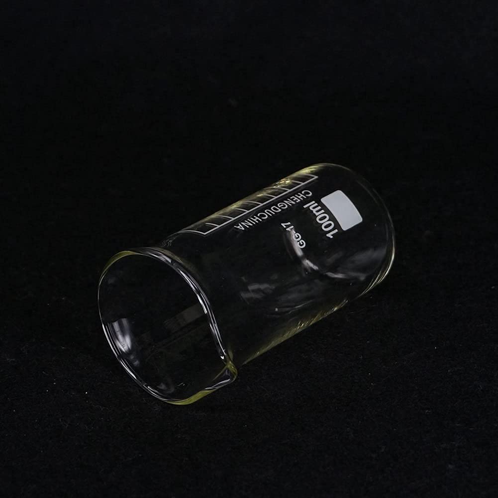 Vaso medidor de Vidrio de borosilicato de 100 ml, Graduado, de Forma Alta, para Laboratorio