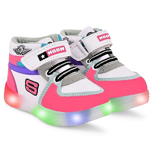 Image of Hooh Kids Unisex Fashionable LED Lights Unisex Sneakers and Walking Shoes for Boys and Girls of Age 2 Years to 10 Years