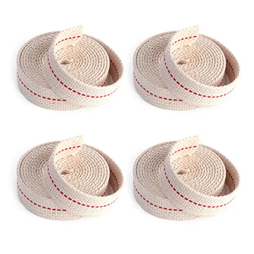 HuaArt 26 Foot /4 Rolls Oil Lamp Wick, 7/8 Inch Oil Lantern Wick, Flat Cotton Wick, Oil Lamp Wicks Burner with Stitch, 6.5 Feet per Roll