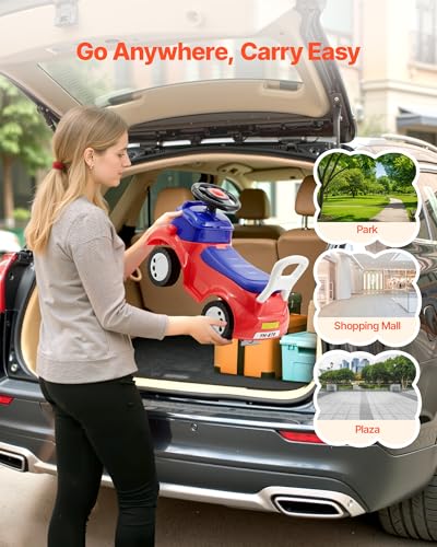 Image of VEVOR Ride On Toddler Push Car, Push Car for Toddler 19 to 36 Months, Kids Ride On Toy with Music & Under-seat Storage, 55 lbs Load Capacity, Foot-to-Floor Walker for Toddlers Boys Girls, Red