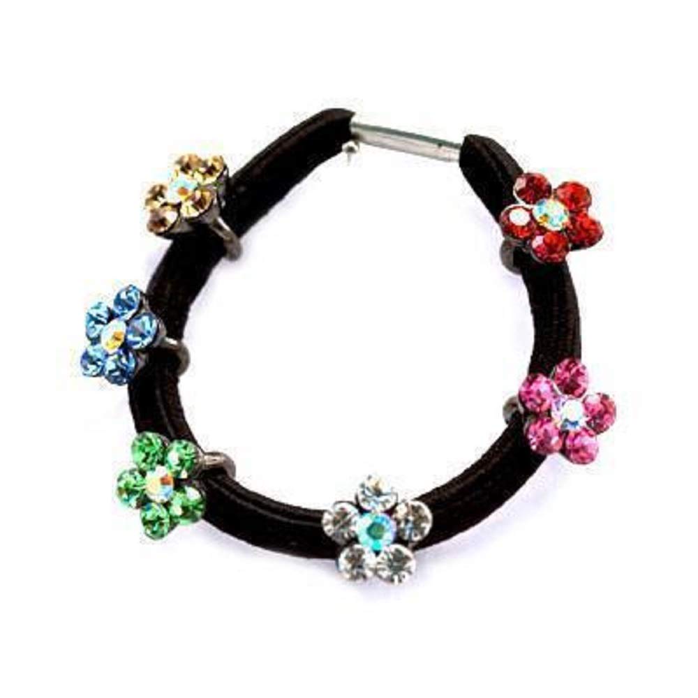 STARGAZER Elastic Hair Ties Band - Velvet Ponytail Holder Crystal Rhinestone Hairties Scrunchies Ropes Fashion Accessories for Women Girls AC3291 Clear