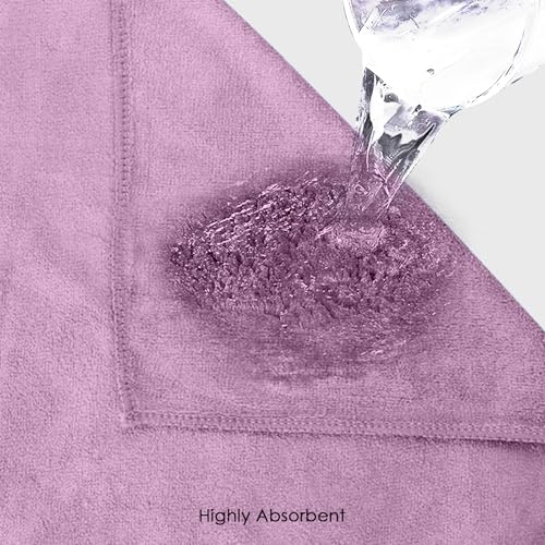 Image of HOUSSE Microfiber Face Towels | Ultra Absorbent, Odour-Free, Quick Dry 450 GSM Face Towel for Home, Gym, Travel, Running and Personal Use | 30x30 cm | Set of 4 in One Colour (Dusky Orchid, Pack of 4)