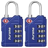 Puroma TSA Approved Luggage Locks, 2 Pack 4 Digit Resettable Travel Combination Code...