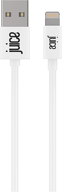 Juice Apple iPhone Lightning 3m Charger and Sync Cable for Apple iPhone 13, 13 Pro, 12, 12 Mini, SE, 11, XS, XR, X, 8, 7, 6, 5, iPad, Pro, Air, Mini, Airpods Pro - White