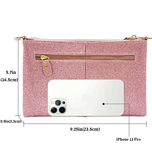 Image of Beurlike Leather Wristlet Wallet Clutch Purses For Women Small Crossbody Phone Bags