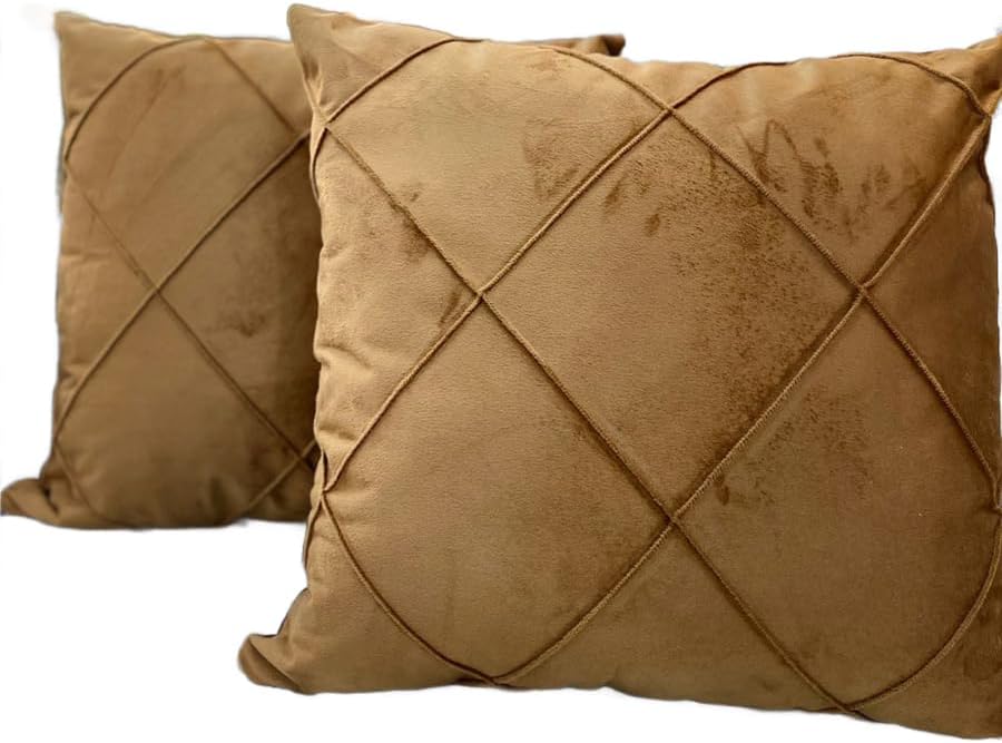 Kit 2 Capas de Almofada suede veludo drapeado 45x45 cm luxo decor...