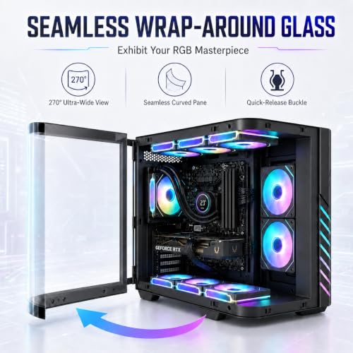 Image of Gaming PC Desktop Computer Liquid Cooled i7-12700KF up to 5.0 GHz 12-Cores, RTX 5060 8GB, 32GB DDR4 RAM, 1TB NVMe SSD, Wi-Fi 6 & Bluetooth 5.4, 9x ARGB, Win11 Pro, 650W PSU, High-Performance Tower