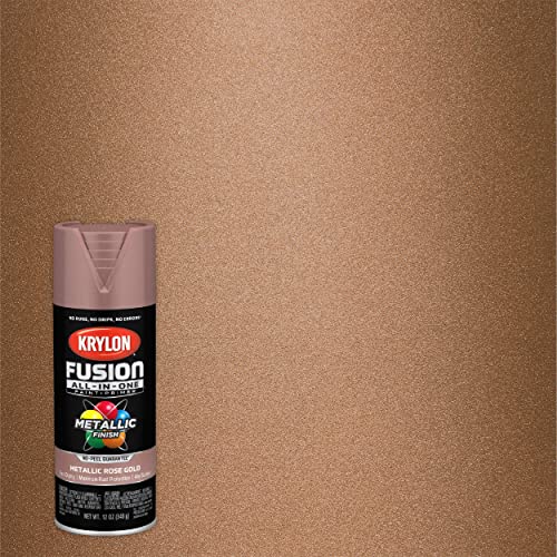 Image of Krylon Fusion All-In-One Adhesive Spray Paint for Indoor /Outdoor Use, 12 oz, Rose Gold