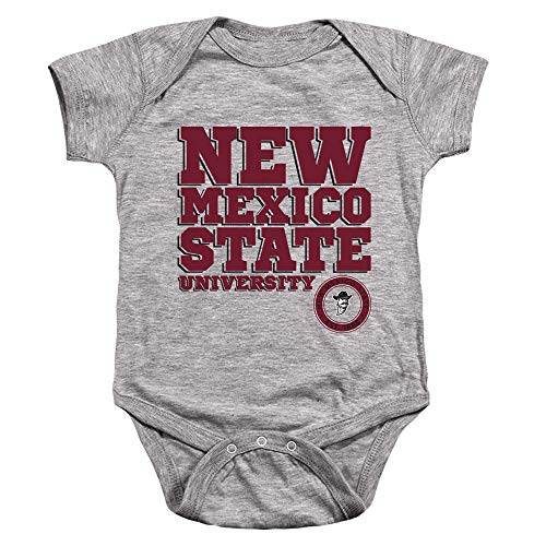 New Mexico State University Official Block Text Unisex Infant Snap Suit for Baby, Athletic Heather, Medium (12 months)