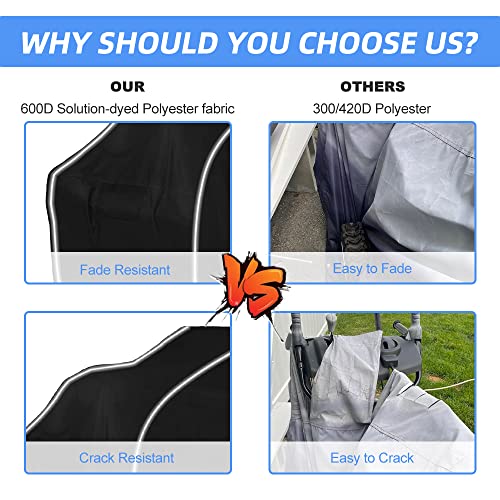 Zenicham Heavy-Duty 600D Fade And Crack Resistant Snow Blower Covers, Waterproof, Snow Proof,Uv-Proof Snowblower Cover Universal Fit，Snow Thrower Cover With Reflective Strips (50" L X 33" W X 40" H) #TOP1