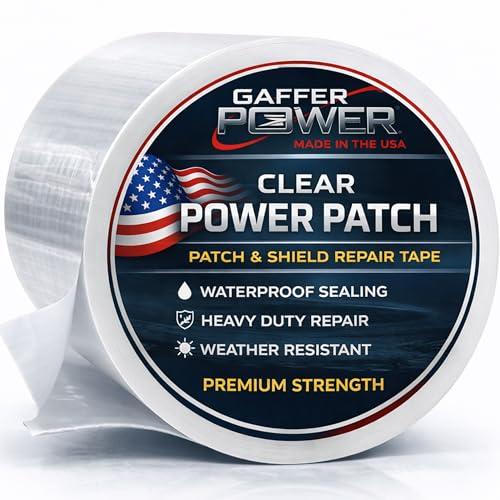 Gaffer Power Clear Butyl Seal Tape 4” x 5 FT – Transparent Waterproof Leak Repair Tape for Roof, Gutters, Pipes & RV – Heavy Duty, Flexible, Weatherproof, Made in USA