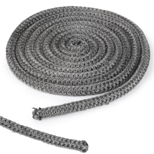 LALAGO 1 pezzo Φ 10mm x 2,5m Guarnizione Stufa a Legna, Cavo di Tenuta per Stufa a Pellet in Fibra di Vetro, Linea di Tenuta Corda Ignifuga per Porte di Caminetti per Stufa, Camini, Forno, Caldaia